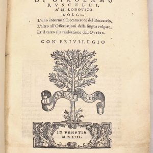 Tre discorsi di Girolamo Ruscelli a M. Lodovico Dolce.